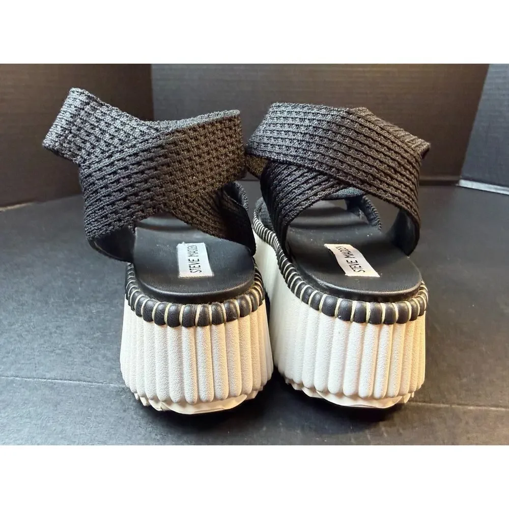 Steve Madden Shelle Women’s Strappy Platform Sandals Black Size 7.5 M - Picture 7 of 8